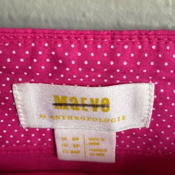 NWT Anthropologie Maeve Ruffled Mini Skirt in Hot Pink Size: P2 - Picture 8 of 13
